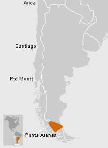 Ubicación de Cazadores Paleoindios del Extremo Sur de Chile
