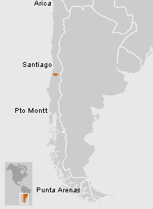 Ubicación de Cazadores Paleoindios de Chile Central