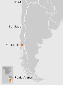 Ubicación de Cazadores Paleoindios de Chile Centro-Sur