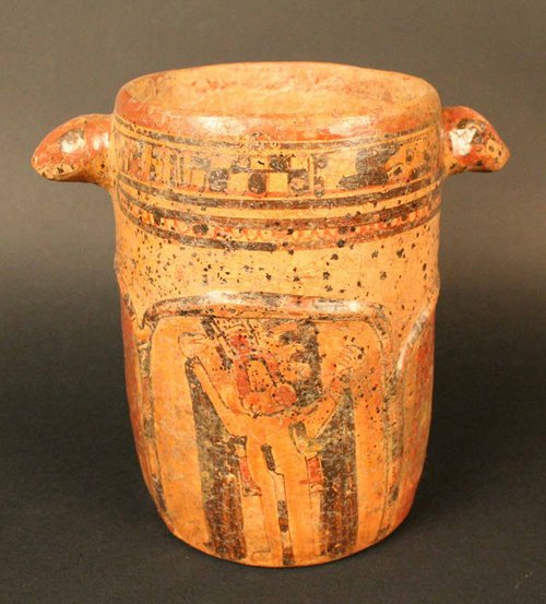 Vaso polícromo con representación pictórica
