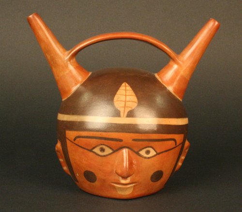 Botella asa puente: cabeza trofeo