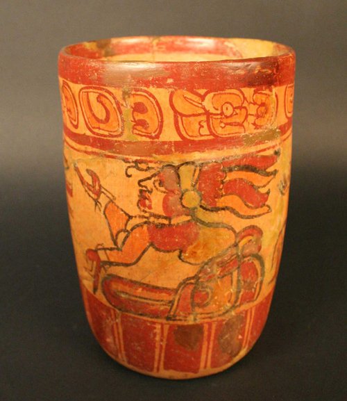 Vaso trípode polícromo