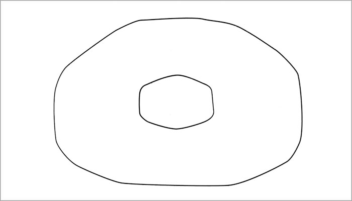 Círculo que representaría los estanques de agua o “huachaques” (Dibujo, Brugnoli et al. 1997)