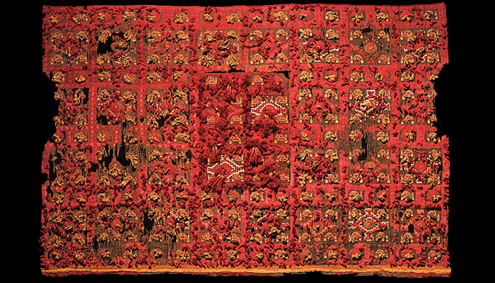 Faldellín decorado del taparrabo del traje ceremonial Chimú. MCHAP 0961