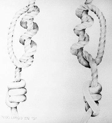 Nudo Largo, en dirección S. Indica las unidades entre 2 y 9. Dibujo, José Pérez de Arce.