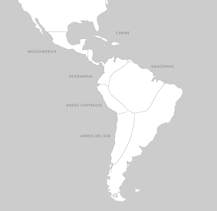 Mapa de áreas culturales de la exposición